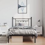vidaXL Cadre de lit métal sans matelas avec tête de lit noir 100x190cm