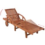 vidaXL Chaises longues lot de 2 avec table Bois d'acacia solide