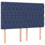 vidaXL Cadre de lit sans matelas bleu 140x190 cm tissu