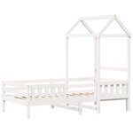 vidaXL Cadre de lit avec toit blanc 90x190 cm bois massif de pin
