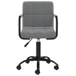 Chaise fauteuil siège pivotante de bureau informatique étude foncé velours gris 02_0024132