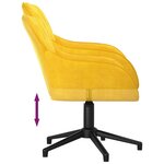vidaXL Chaise pivotante de bureau Jaune Velours