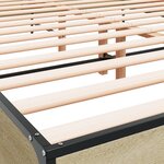 vidaXL Cadre de lit chêne sonoma 140x200 cm bois d'ingénierie et métal