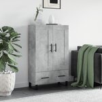 vidaXL Buffet haut gris béton 69 5x31x115 cm bois d'ingénierie