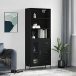 vidaXL Buffet haut Noir 69 5x34x180 cm Bois d'ingénierie