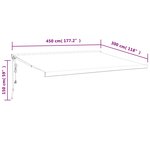 vidaXL Auvent rétractable jaune et blanc 4 5x3 m tissu et aluminium