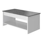 HAPPY Table Basse relevable - Blanc et gris - L 100 cm