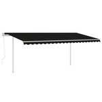 vidaXL Auvent rétractable automatique avec poteaux 5x3 m Anthracite