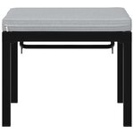 vidaXL Tabouret de jardin avec coussin noir acier enduit de poudre