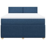vidaXL Sommier à lattes de lit avec matelas Bleu 140x190 cm Tissu