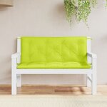 vidaXL Coussins de banc de jardin lot de 2 vert vif tissu Oxford