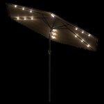 vidaXL Parasol de jardin avec LED et mât en acier marron 288x288x225cm