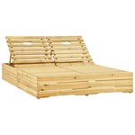 vidaXL Chaise longue double et coussins bleu Bois de pin imprégné