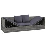 Lit de jardin gris 200 x 60 cm résine tressée 02_0012002
