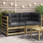 vidaXL Canapés d'angle de jardin avec coussins 2 Pièces bois pin imprégné