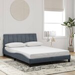 vidaXL Cadre de lit avec LED sans matelas gris foncé 140x200cm velours