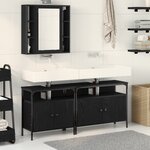 vidaXL Ensemble de meubles de salle de bain 3 pièces en bois d'ingénierie noir chêne