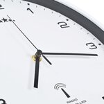vidaXL Horloge murale radioguidée avec mouvement à quartz 31 cm Blanc