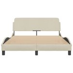 vidaXL Cadre de lit sans matelas crème 140x200 cm tissu