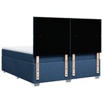 vidaXL Sommier à lattes de lit avec matelas Bleu 200x200 cm Tissu