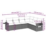 vidaXL Salon de jardin avec coussins 6 Pièces beige résine tressée