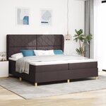 Lit à ressorts vidaXL avec matelas brun foncé 200x200 cm en tissu