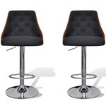 vidaXL Tabourets de bar lot de 2 bois courbé et tissu