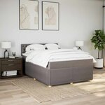 vidaXL Sommier à lattes de lit avec matelas Taupe 160x200 cm Tissu
