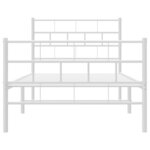 vidaXL Cadre de lit métal sans matelas avec pied de lit blanc 90x190cm
