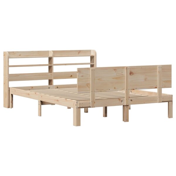 vidaXL Cadre de lit avec tête de lit 120x200 cm bois de pin massif