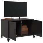 vidaXL Meuble TV noir 68x39x43 5 cm acier laminé à froid