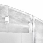 vidaXL Serre avec cadre en acier blanc 28 m² 14x2x2 m