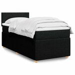 vidaXL Sommier à lattes de lit avec matelas Noir 90x190 cm Tissu