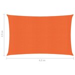 vidaXL Voile d'ombrage 160 g/m² Orange 2 5x4 5 m PEHD