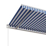 vidaXL Auvent rétractable automatique 450x350 cm Bleu et blanc