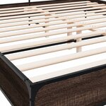 vidaXL Cadre de lit chêne marron 180x200 cm bois d'ingénierie et métal