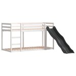 vidaXL Lit superposé avec toboggan/échelle blanc 90x190 cm pin massif