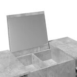 vidaXL Coiffeuse avec miroir gris béton 100x45x76 cm