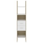 vidaXL Bibliothèque Blanc et chêne Sonoma 40x35x180 cm Bois ingénierie