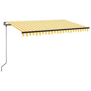 vidaXL Auvent manuel rétractable 400x350 cm Jaune et blanc