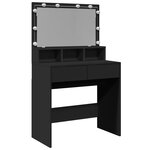 vidaXL Coiffeuse avec LED noir 80x41x134 5 cm