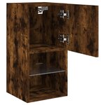 vidaXL Meuble TV avec lumières LED chêne fumé 30 5x30x60 cm