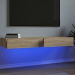 vidaXL Meubles TV avec éclairage LED 2 Pièces chêne sonoma 60x35x15 5 cm