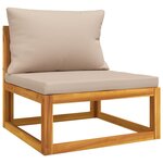 Salon de jardin meuble d'extérieur ensemble de mobilier 6 pièces avec coussins taupe bois massif 02_0016951
