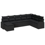 vidaXL Ensemble de canapé de jardin 8 pièces avec coussins noir en rotin synthétique