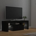 vidaXL Meuble TV avec lumières LED noir 120x35x40 cm