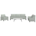 vidaXL Ensemble de canapés 4 Pièces avec coussins Gris clair Velours