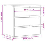 vidaXL Commode d'angle sonoma gris 60x41x58 cm bois d'ingénierie