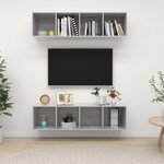 vidaXL Meubles TV muraux 2 Pièces Gris béton Aggloméré