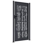 vidaXL Portail de jardin anthracite 105x205 cm acier design de bambou